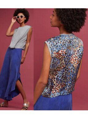 Anthropologie Twist Front mixed media Top by Tiny size S